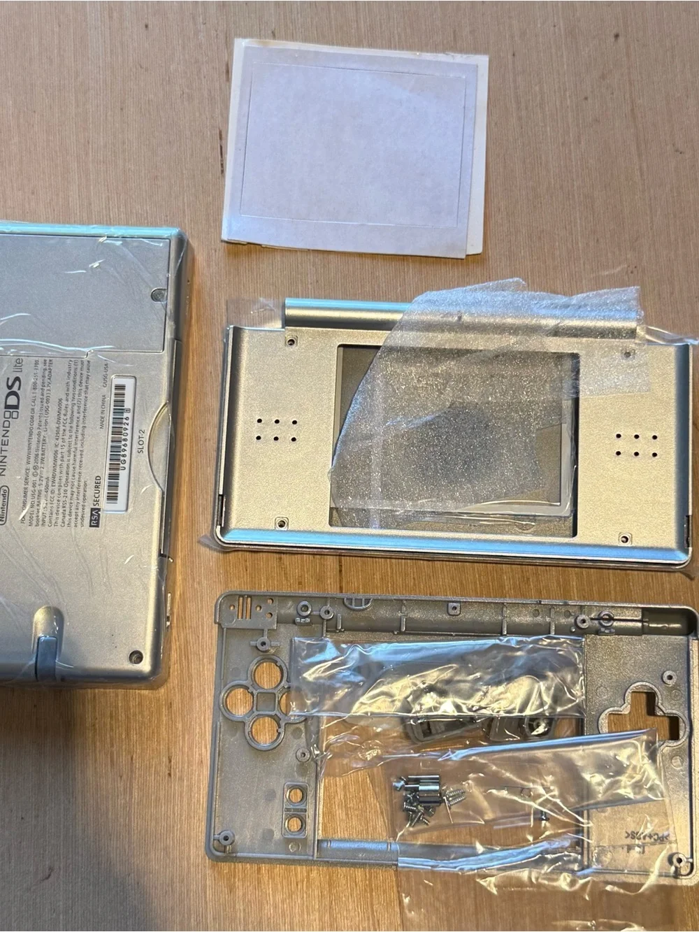 Nintendo DS Lite Full Replacement Housing Shell Silver Complete Brand New Open!